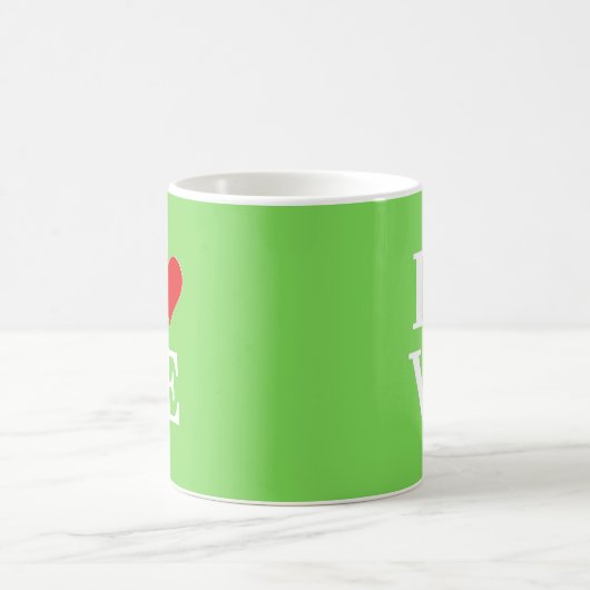 Mug Lime Green LOVE Design moderne (Centre)