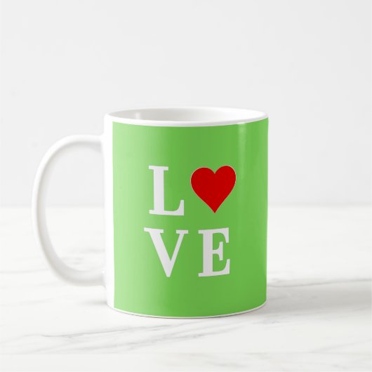 Mug Lime Green LOVE Design moderne (Gauche)