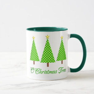 Mug Lime Green Polka Dot Arbres de Noël modernes