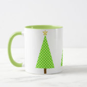Mug Lime Green Polka Point Retro Arbre de Noël moderne (Gauche)