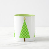 Mug Lime Green Polka Point Retro Arbre de Noël moderne (Centre)