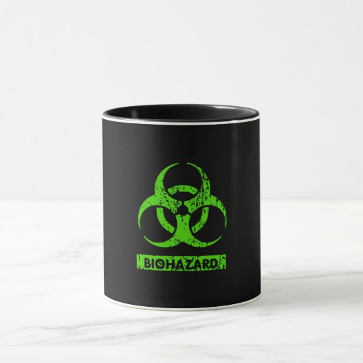 Mug Lime Neon Vert Produits Chimiques Bio-Hazard Graph (Centre)