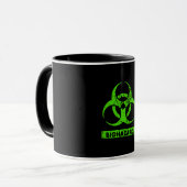 Mug Lime Neon Vert Produits Chimiques Bio-Hazard Graph (Devant gauche)