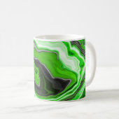Mug Lime vert et marbre noir comme des flûtes Fluid Ar (Devant droit)