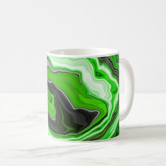 Mug Lime vert et marbre noir comme des flûtes Fluid Ar (Devant droit)