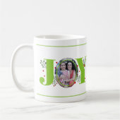 Mug Lime vert Joie avec baies photo de Noël (Gauche)