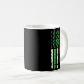 Mug Lime vert non Hodgkin Lymphoma drapeau (Devant droit)