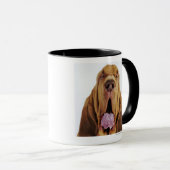Mug Limier (chien de St Hubert) avec les yeux fermés, (Devant droit)