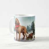 Mug Limier de Saint-Hubert dans la neige de Noël (Devant gauche)