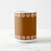 Mug Limite de bordure Fleur Retro Terre Brown (Centre)