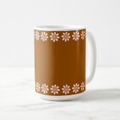 Mug Limite de bordure Fleur Retro Terre Brown (Devant droit)