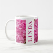 Mug "Linda" dans Elegant rose Hydrangea Floral Letters (Gauche)