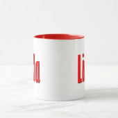 Mug "Linda" Elegant Simple Typographie rouge et noire (Centre)