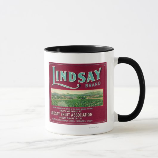 Mug Lindsay Orange LabelLindsay, CA (Droite)