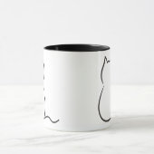 Mug Line art cat sitting (Centre)