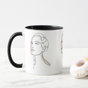 Mug Line Art Dessin de femme - Vivez vos rêves