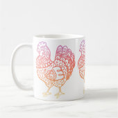 Mug Lineart de poulet orange (Gauche)