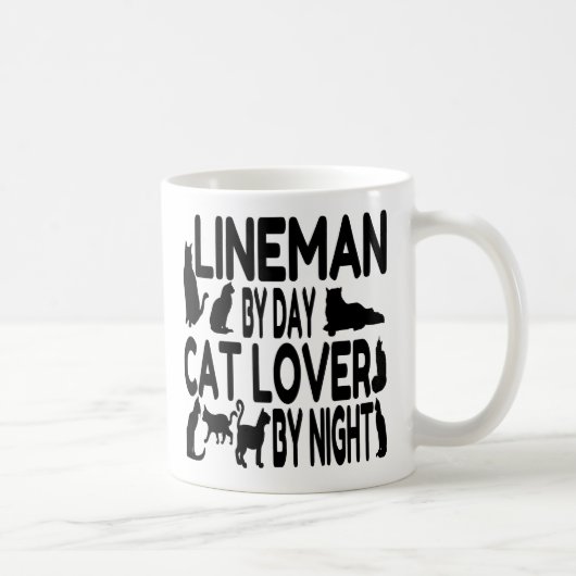 Mug Lineman aime les chats (Droite)