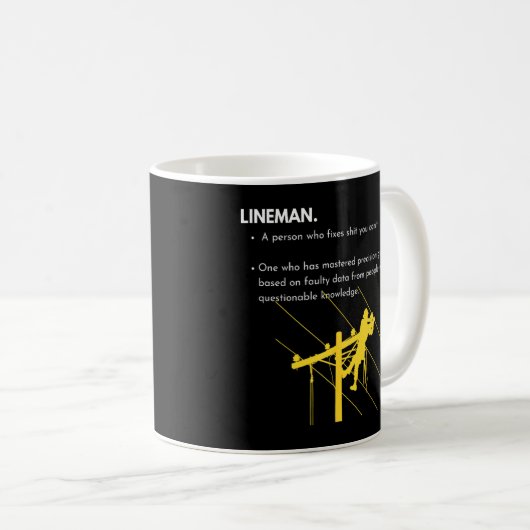Mug Lineman Définition avec Monteur de Pole pour Linem (Devant droit)