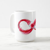 Mug L'infini avec du vin rouge (Devant gauche)