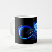 Mug L'infini lumineux avec une rose bleue (Devant gauche)