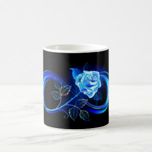 Mug L'infini lumineux avec une rose bleue