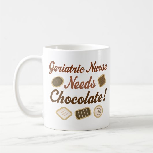 Mug L'infirmière gériatrique a besoin de chocolat (Gauche)