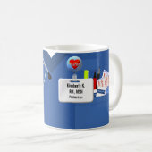 Mug L'infirmière personnalisée frotte dans le bleu (Devant droit)