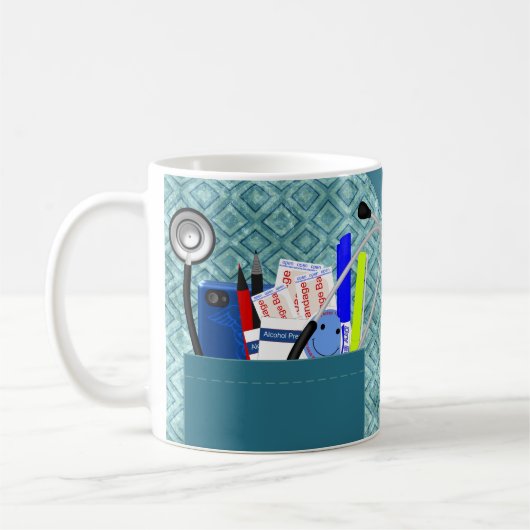 Mug L'infirmière personnalisée frotte dans Teal (Gauche)