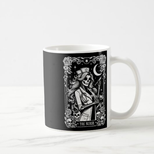 Mug L'infirmière Skeleton Tarot Card Drôle infirmière  (Droite)
