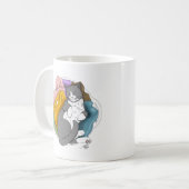Mug Linge Cheveux de Chat Gris Blanc (Devant gauche)