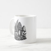 Mug Linogravure vintage de champignons de forêt (Devant gauche)