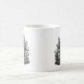 Mug Linogravure vintage de champignons de forêt (Centre)