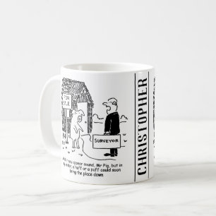 Mug L'inspecteur du bâtiment regarde la maison de M. 