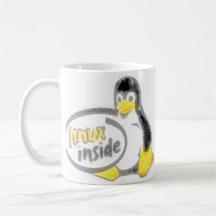 Mug LINUX À L'INTÉRIEUR de Tux le logo de pingouin d
