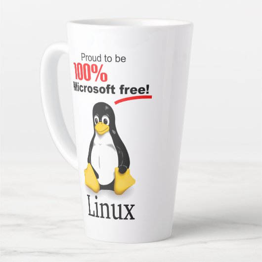 Mug Linux grand latte - Microsoft Free (Angle gauche)