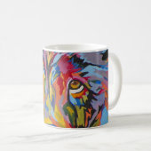 Mug Lion Abstrait de la jungle coloré (Devant droit)