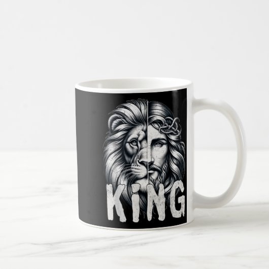 Mug Lion And Jesus King Christian Faith Design (Droite)