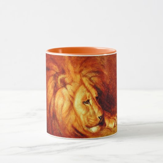 Mug Lion au repos (par Abbott Handerson Thayer) (Centre)