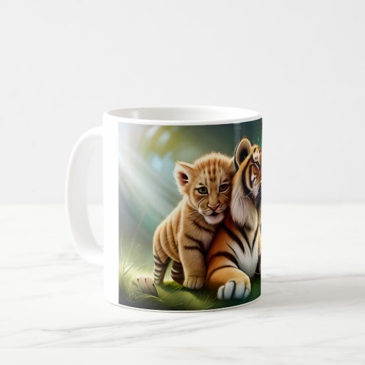 Mug Lion avec bébé (Devant gauche)