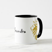 Mug Lion Avec Couronne - Style Or 2 (Devant droit)