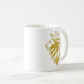 Mug Lion Avec Couronne - Style Or 2 (Devant droit)