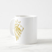 Mug Lion Avec Couronne - Style Or 2 (Devant gauche)
