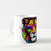 Mug Lion avec les nuances arc-en-ciel (Devant gauche)