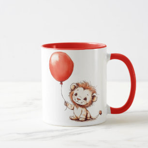 Mug Lion bébé joueuse avec ballon rouge