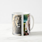 Mug Lion blanc mystique art IA (Devant droit)