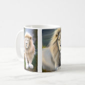Mug Lion blanc mystique art IA (Devant gauche)