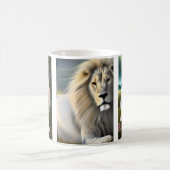 Mug Lion blanc mystique art IA (Centre)