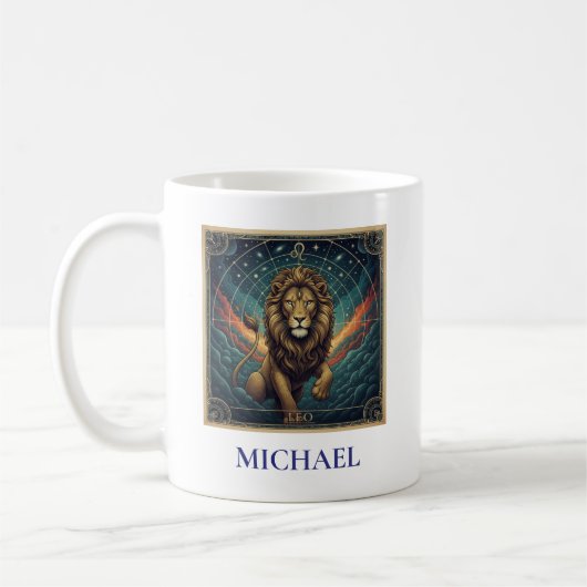 Mug Lion Bleu Zodiaque Céleste (Gauche)
