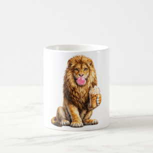Mug Lion Café Glacé Bubble Gum Animal Tendance